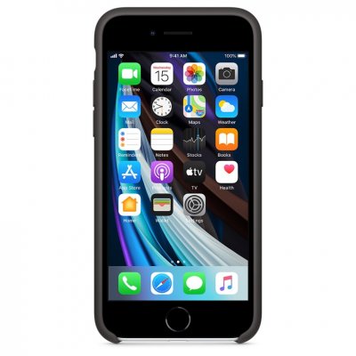 Apple iPhone SE 2020 Silikonskal Original - Svart, bild 2
