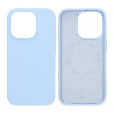 RV Mobilskal Silikon MagSafe för iPhone 15 Pro - Ljusblå