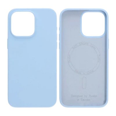 RV Mobilskal Silikon MagSafe för iPhone 15 Pro Max - Ljusblå