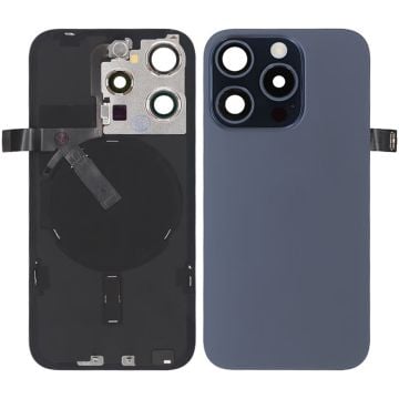 iPhone 15 Pro Baksida Glas OEM Blå Titanium med smådelar Magsafe Magnet