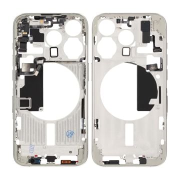 iPhone 15 Pro Mittenram med smådelar OEM - Titanvit