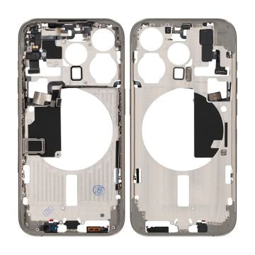 iPhone 15 Pro Mittenram med smådelar OEM - Naturlig Titan
