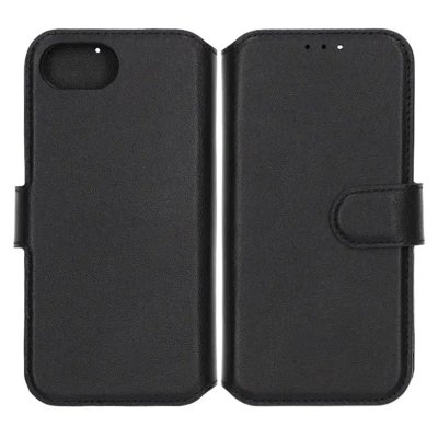 RV Plånboksfodral Läder för iPhone 16e - Svart