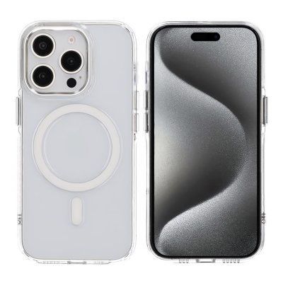 iPhone 14 Pro Mobilskal TPU med Magnet RV - Transparent
