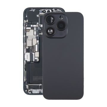 iPhone 15 Pro Baksida Glas med Magnet och Kameralins - Svart Titan