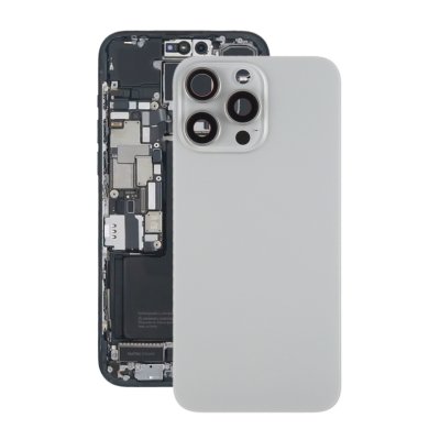 iPhone 15 Pro Max Baksida Glas med Magnet och Kameralins - Naturlig Titan