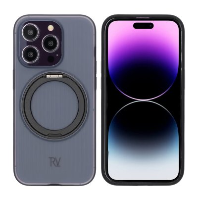 iPhone 14 Pro RV Skal Roterande Magnet Stativ - Svart