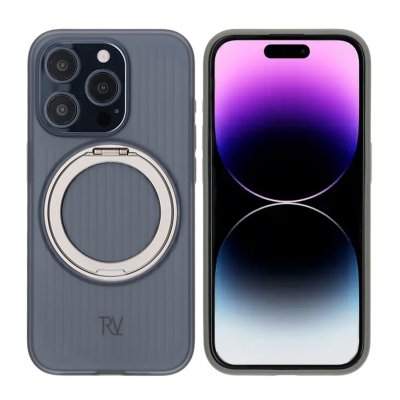 iPhone 15 Pro RV Skal Roterande Magnet Stativ - Grå
