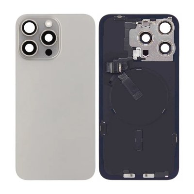 iPhone 15 Pro Max Baksida Glas Komplett OEM (Premium) - Naturlig Titan