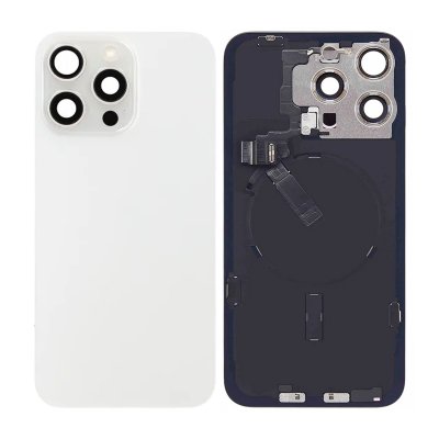 iPhone 15 Pro Max Baksida Glas Komplett OEM (Premium) - Vit