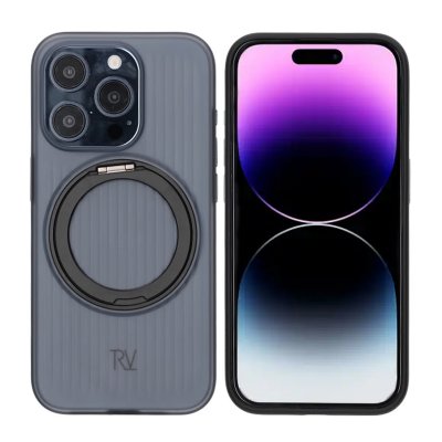 iPhone 15 Pro RV Skal Roterande Magnet Stativ - Svart