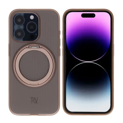 iPhone 15 Pro RV Skal Roterande Magnet Stativ - Brons