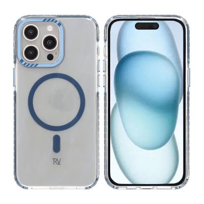 iPhone 15 Pro Max RV Mobilskal Magnet Förstärkt - Blå