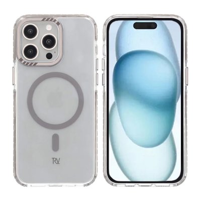 iPhone 15 Pro RV Mobilskal Magnet Förstärkt - Grå