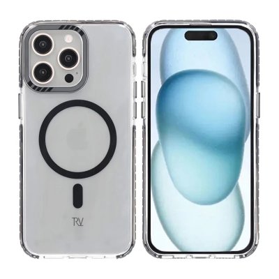 iPhone 15 Pro RV Mobilskal Magnet Förstärkt - Svart