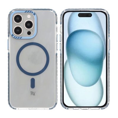 iPhone 15 Pro RV Mobilskal Magnet Förstärkt - Blå