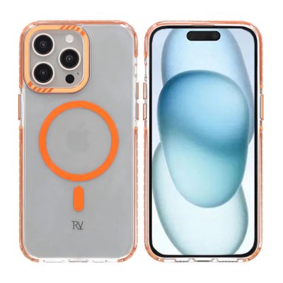 iPhone 15 Pro RV Mobilskal Magnet Förstärkt - Orange