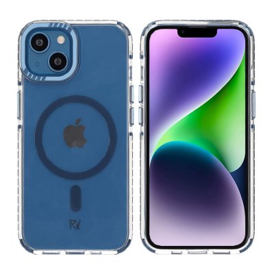 iPhone 13/14 RV Mobilskal Magnet Förstärkt - Blå
