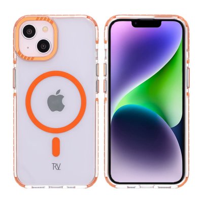 iPhone 13/14 RV Mobilskal Magnet Förstärkt - Orange