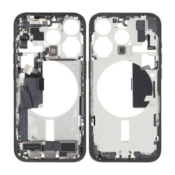 iPhone 15 Pro Back Cover Mittenram Original Svart med smådelar