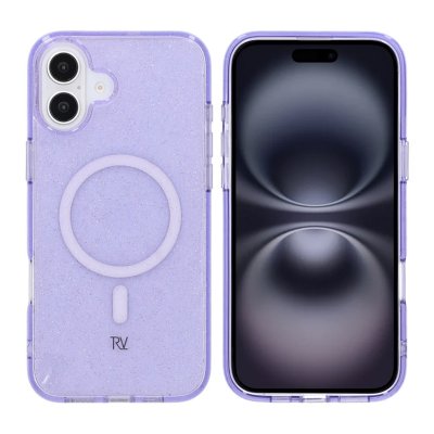 iPhone 16 Plus RV Mobilskal TPU med MagSafe - Glitter Lila