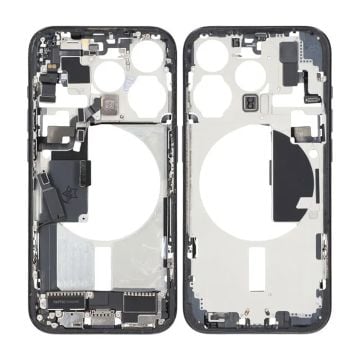 iPhone 15 Pro Back Cover Mittenram Original Blå med smådelar