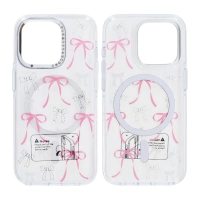 Mobilskal Magsafe till iPhone 15 Pro - Transparent med rosett