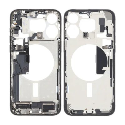iPhone 15 Pro Max Mittenram med smådelar OEM (Premium) - Naturlig Titan