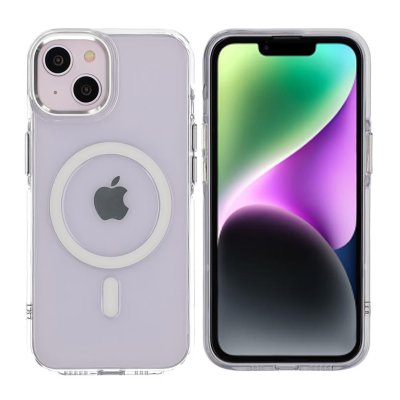 iPhone 14 Mobilskal TPU med Magnet RV - Transparent