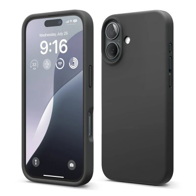 iPhone 16 Plus Mobilskal Silikon RV - Svart