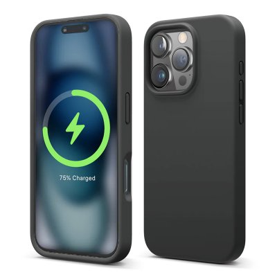 iPhone 16 Pro Max Mobilskal Silikon Magnet RV - Svart