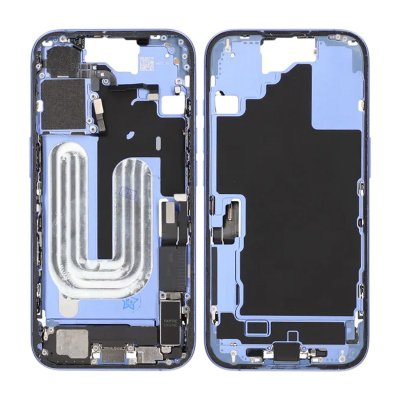 iPhone 16 Mittenram med smådelar - Blå OEM