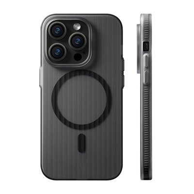 iPhone 15 Pro Mobilskal Korrugerad med Magsafe RV - Svart