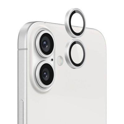 iPhone 16 Plus Kameralins med metallram - Vit