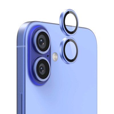 iPhone 16 Plus Kameralins med metallram - Blå