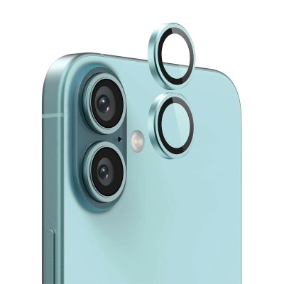 iPhone 16 Plus Kameralins med metallram - Grön