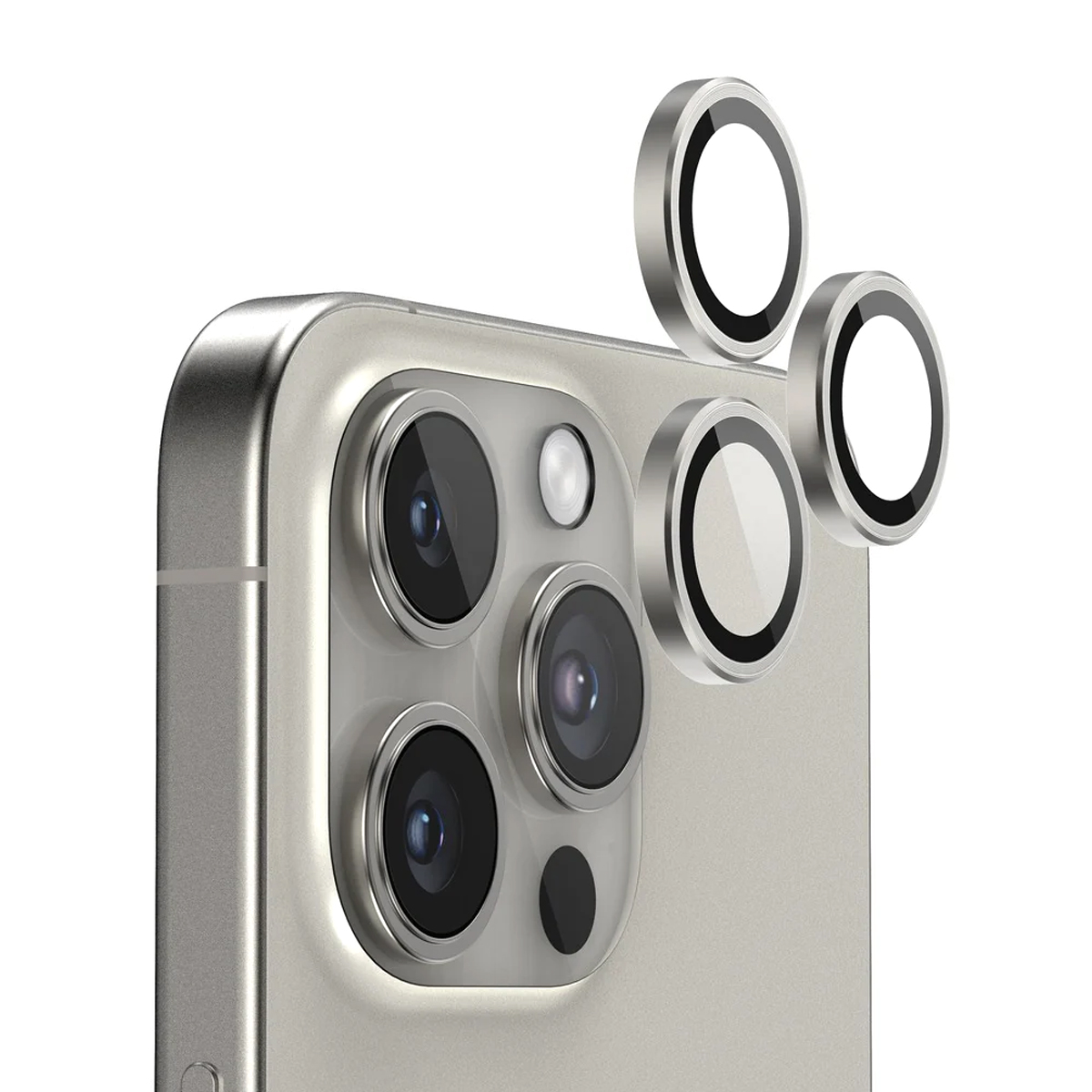 iPhone 16 Pro och 16 Pro Max Kameralins med metallram - Titan