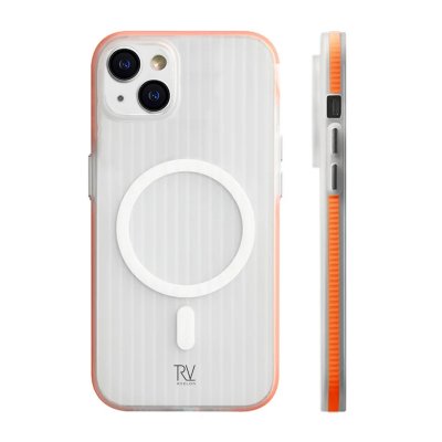 iPhone 15 Mobilskal Korrugerad med Magsafe RV - Orange