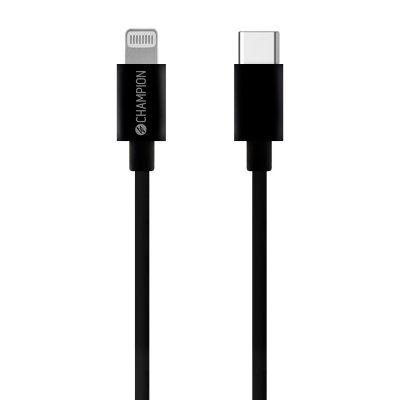 Champion Ladd & Synk kabel USB-C till Lightning 1m - Svart