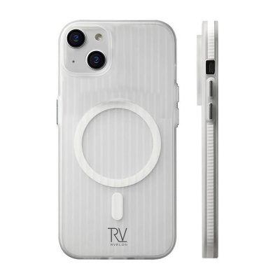 iPhone 15 Mobilskal Korrugerad med Magsafe RV - Vit