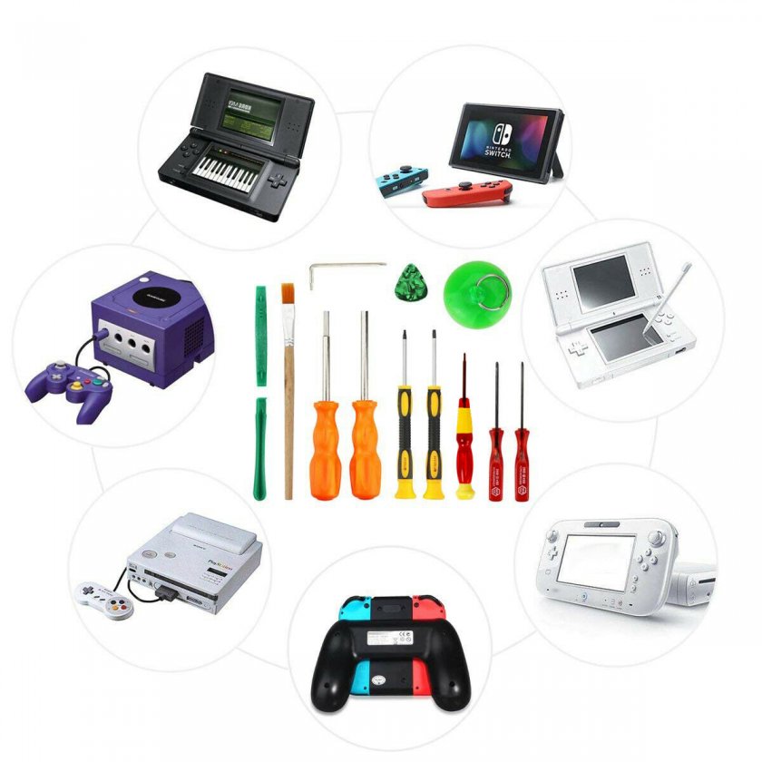 Verktygskit skruvmejslar med 13 delar för Nintendo & Sega Konsolreparation