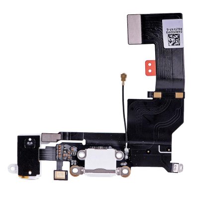 iPhone 5S Laddkontakt & Hörlursuttag Flexkabel - Vit