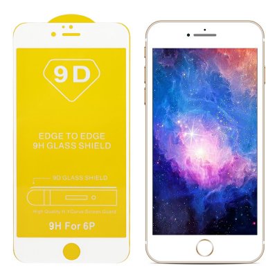 iPhone 6 Plus/6S Plus Skärmskydd Heltäckande 9D - Vit