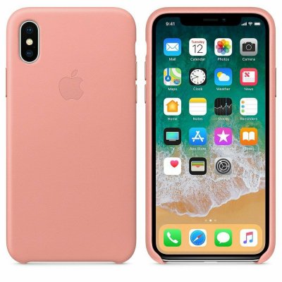 Apple iPhone X Läderskal Original - Soft Rosa - MRGH2ZM/A