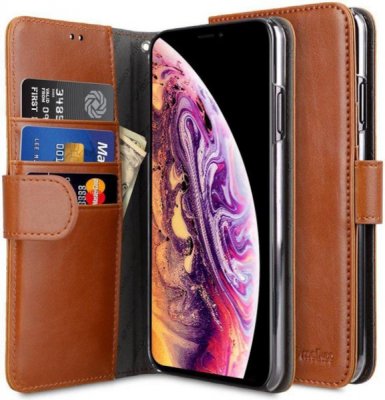 Melkco iPhone X/XS Plånboksfodral Wallet Case - Brun