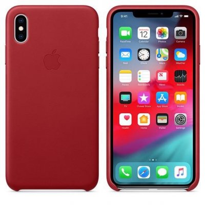 Apple iPhone XS Max Läderfodral Original - Röd