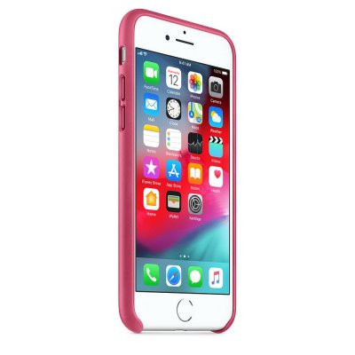 Apple Läderskal för iPhone 8 / 7 - Fuchsia, bild 4