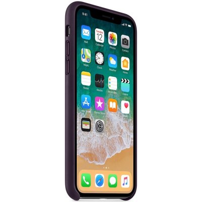 Apple Läderskal Original för iPhone X/XS - Aubergine, bild 3