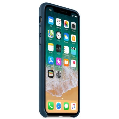 Apple Läderskal Original för iPhone X/XS - Kosmosblå, bild 3