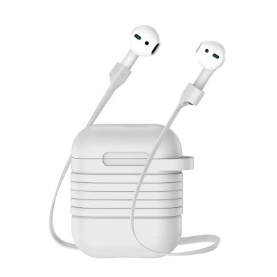 Baseus Fodral Airpods i Silikon med Magnetiskt Bälte - Vit